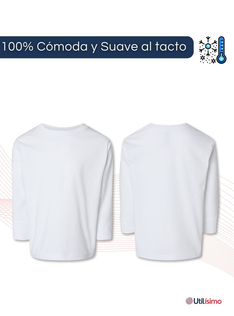 Pack 3 Camisetas Polar Primera Capa Poleras Niño Invierno-5