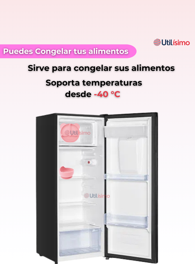 Set De Alimentación Bebé Silicona De Oso 6 Piezas Libre BPA Rosa Claro-3