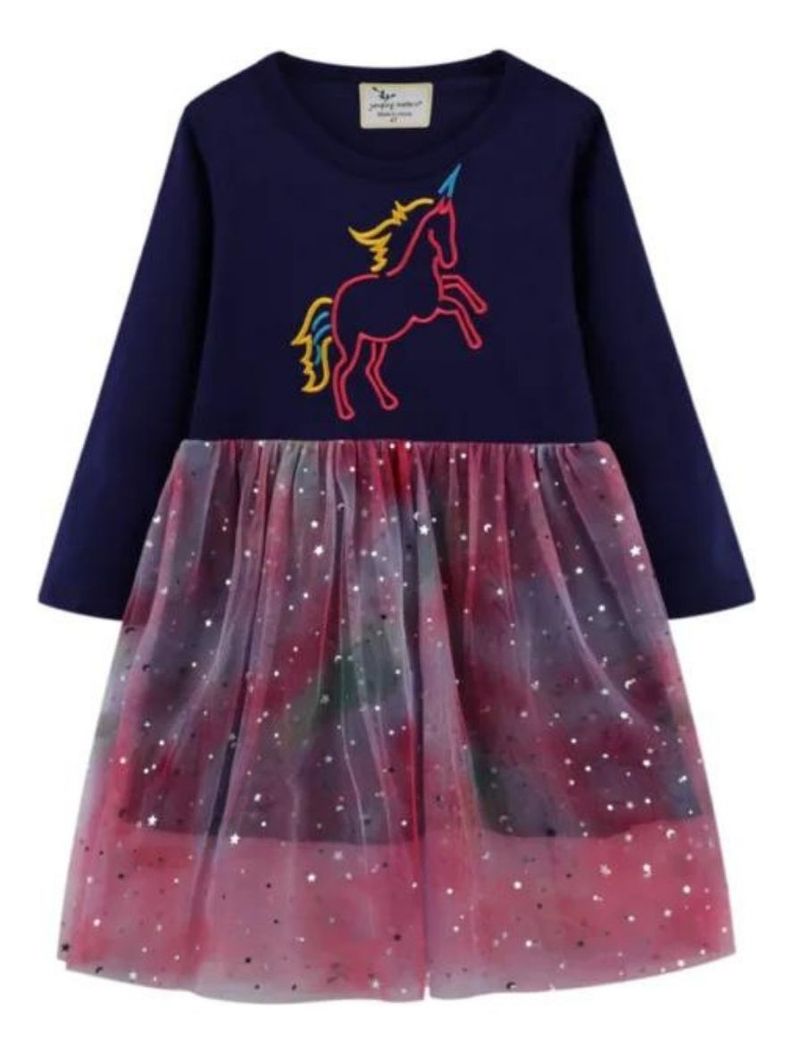 Vestido Manga Larga Tul Niña-0