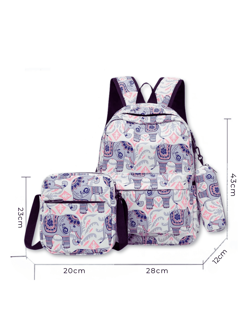 Pack Mochila Lonchera Estuche 43cm Juvenil y Escolar Elephant-1