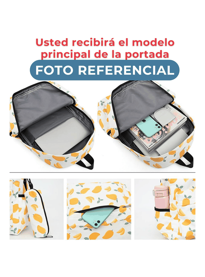 Pack Mochila Lonchera Estuche 43cm Juvenil y Escolar Elephant-3