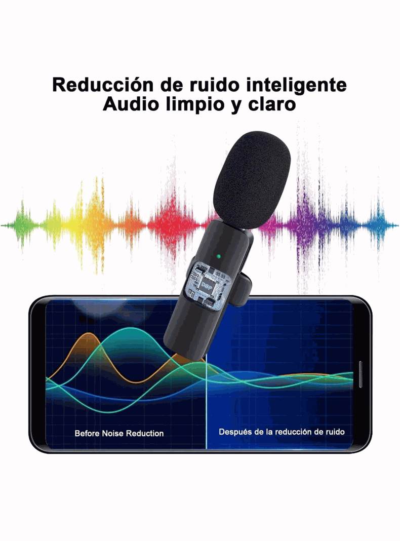 Micrófono Inalambrico Pro USB-C Recargable Celular iPhone Android iPad-6