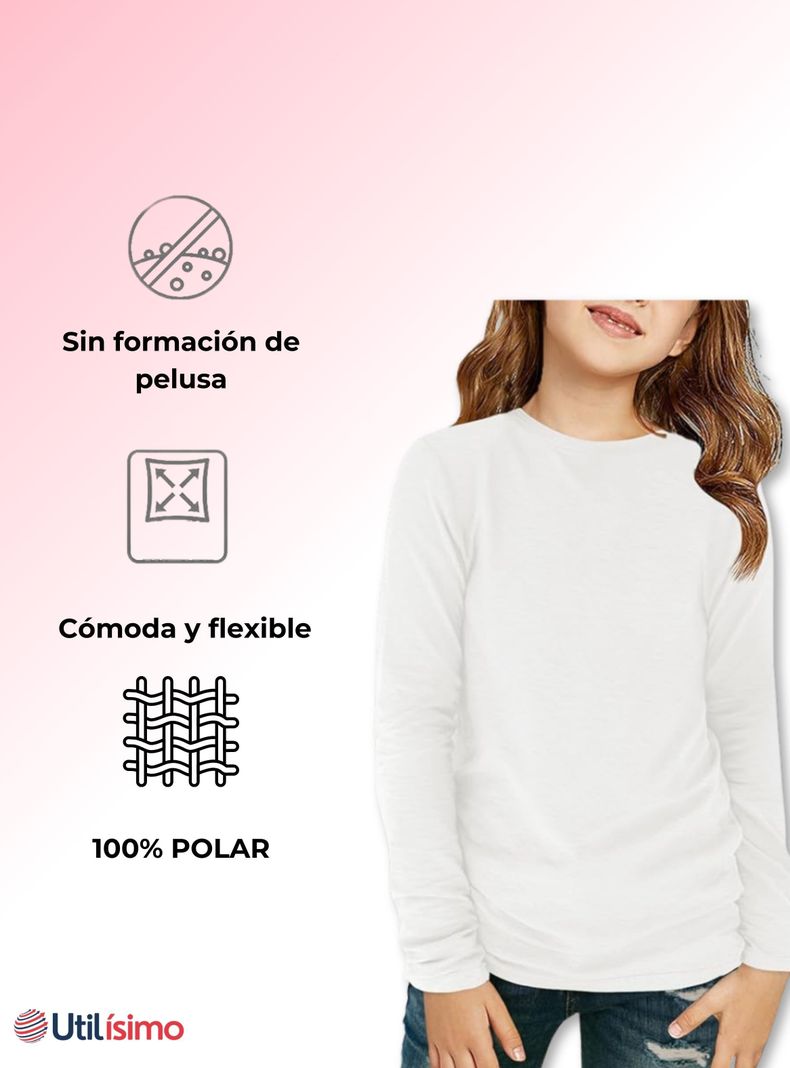 Pack 3 Camisetas Polera Polar Primera Capa Colores Surtidos Niña-3