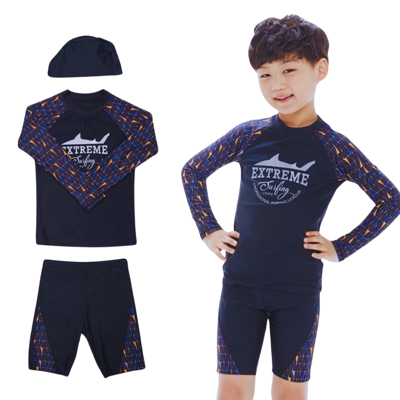 Traje de baño 3 piezas Manga Larga Niño 8 a 12 años Jump Kids-0
