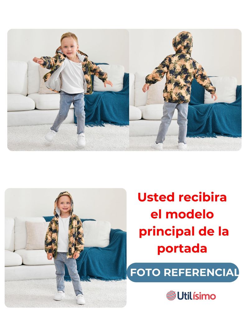 Cortaviento Impermeable Chaqueta Estampado Niño Y Bebé Jump Kids Light Green Dinosaur-3