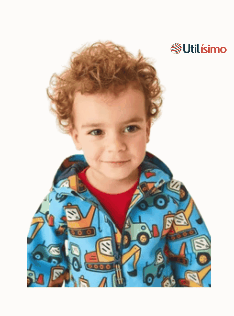 Cortaviento Impermeable Chaqueta Estampado Niño Y Bebé Jump Kids Blue Machines-4