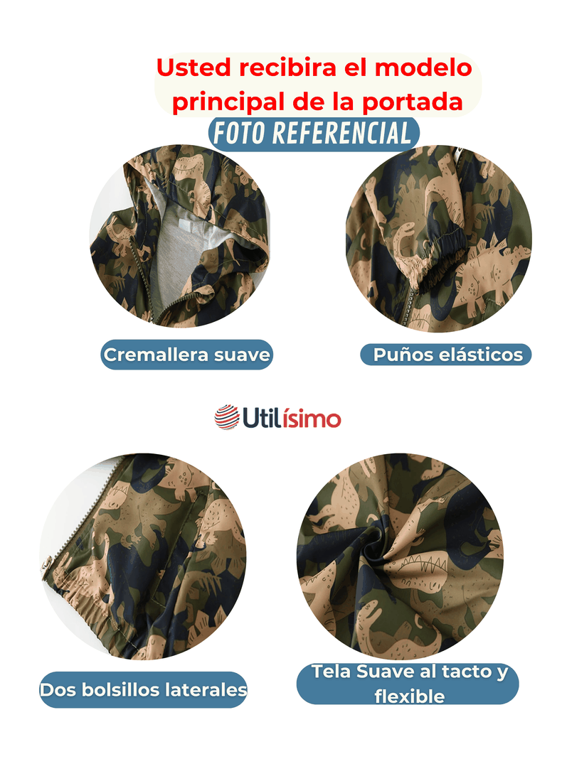 Cortaviento Impermeable Chaqueta Estampado Niño Y Bebé Jump Kids Blue Machines-5