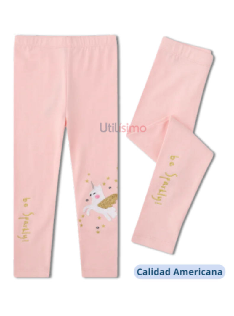 Calzas Niña Unicornio Be Sparkly Rosa Jump Kids 100% Algodón-1