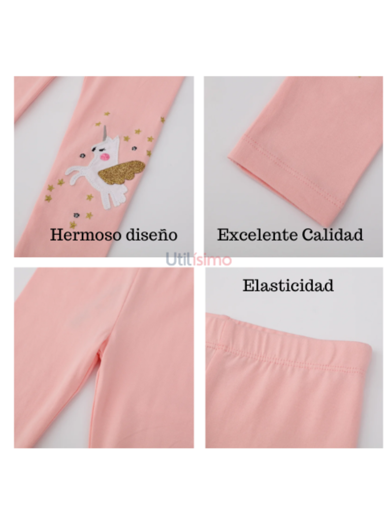 Calzas Niña Unicornio Be Sparkly Rosa Jump Kids 100% Algodón-3