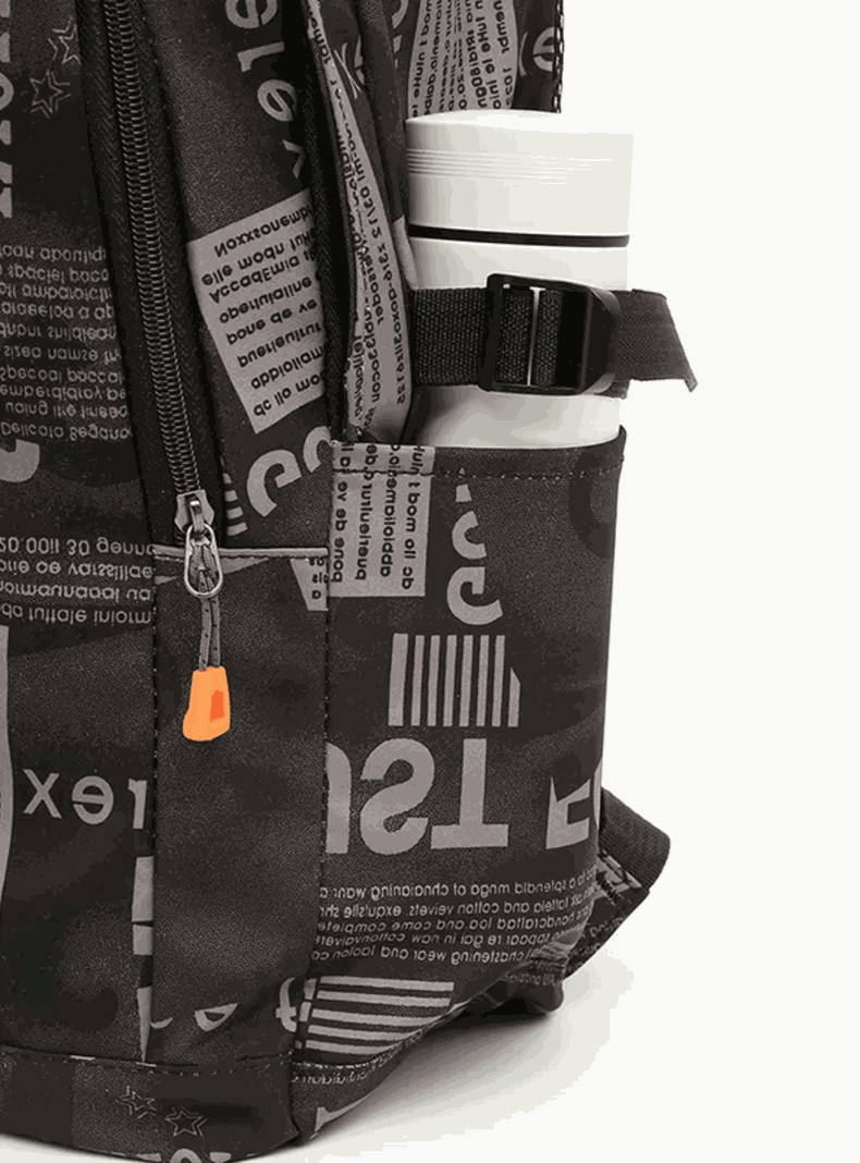 Pack Mochila Lonchera Estuche Grande 49cm Juvenil y Escolar Black-5