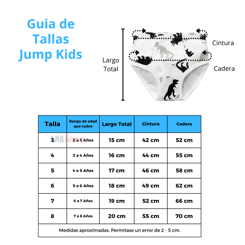 Pack de 3 Calzones de algodón para Niños Jump Kids-5