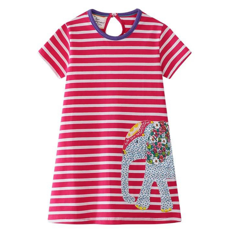 Vestido Manga Corta Niña Elefante Jump Kids-0