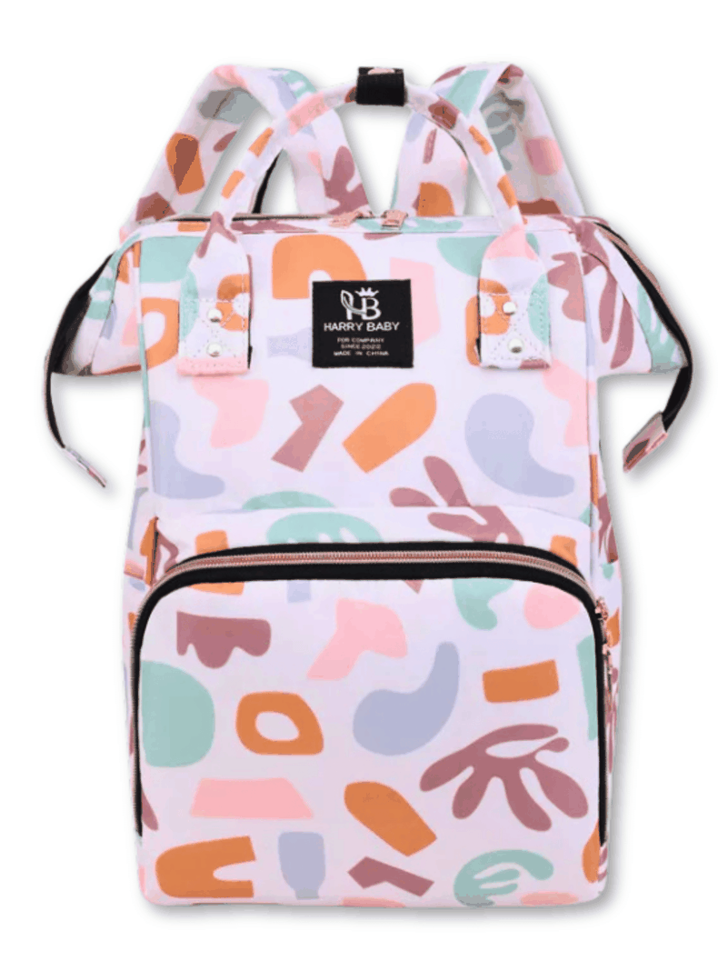 Mochila Maternal Oxford Bolso Pañalera Infantil Térmica e Impermeable Purple White-0