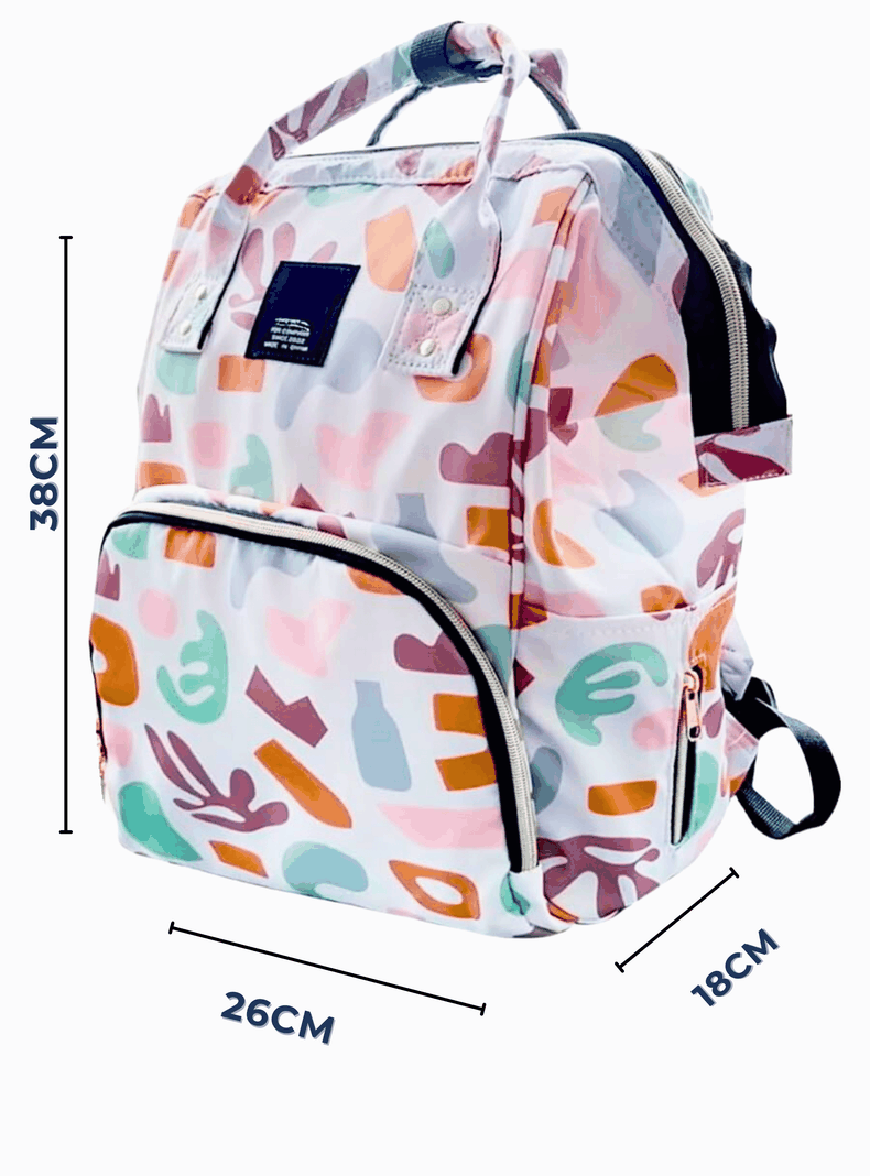 Mochila Maternal Oxford Bolso Pañalera Infantil Térmica e Impermeable Purple White-1