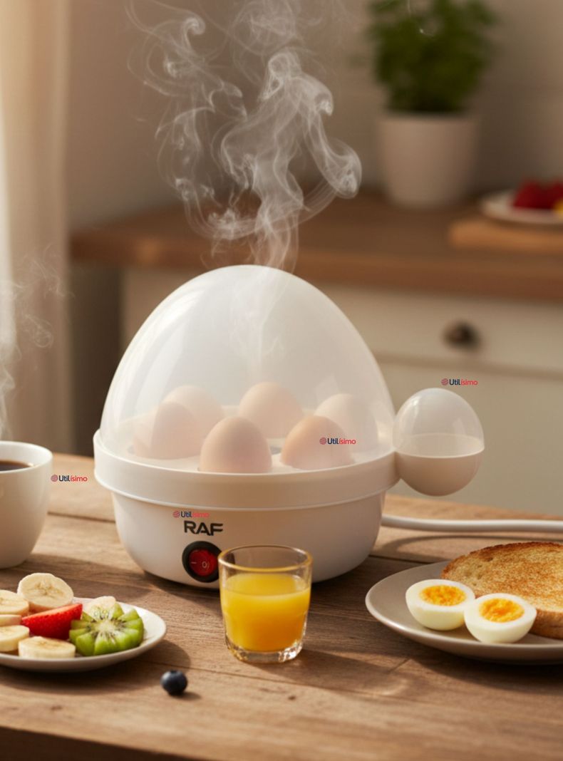 Maquina Hervidor Cocedor Huevos Vapor Electrico 350w Raf Color Blanco