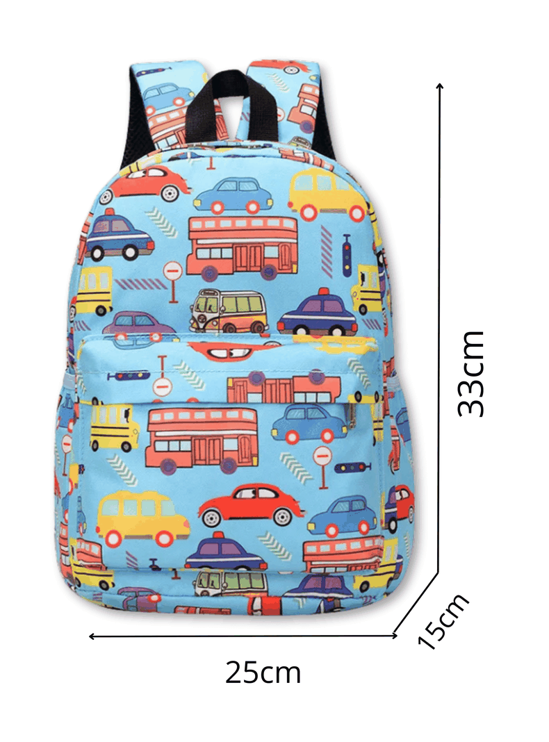 Mochila Infantil 2 a 4 años Jardín Escuela 33cm Niño Niña Celeste Cars-1