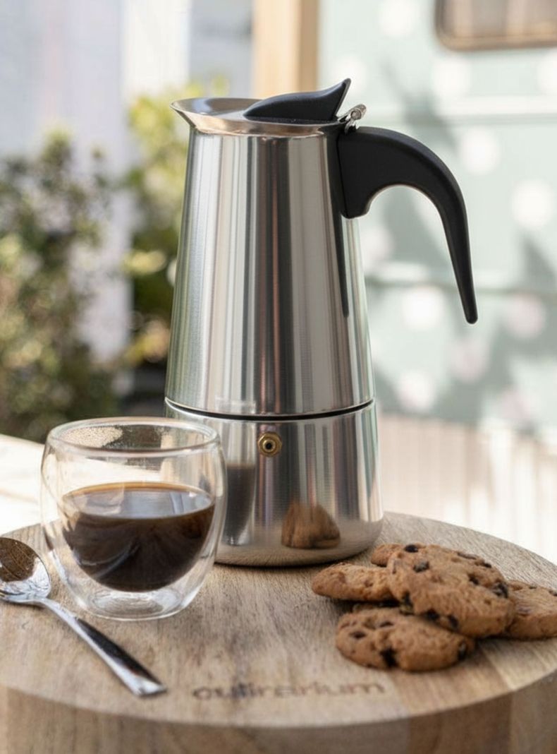 Cafetera Italiana Expresso 500ml 6 Tazas Acero Inoxidable Plateado