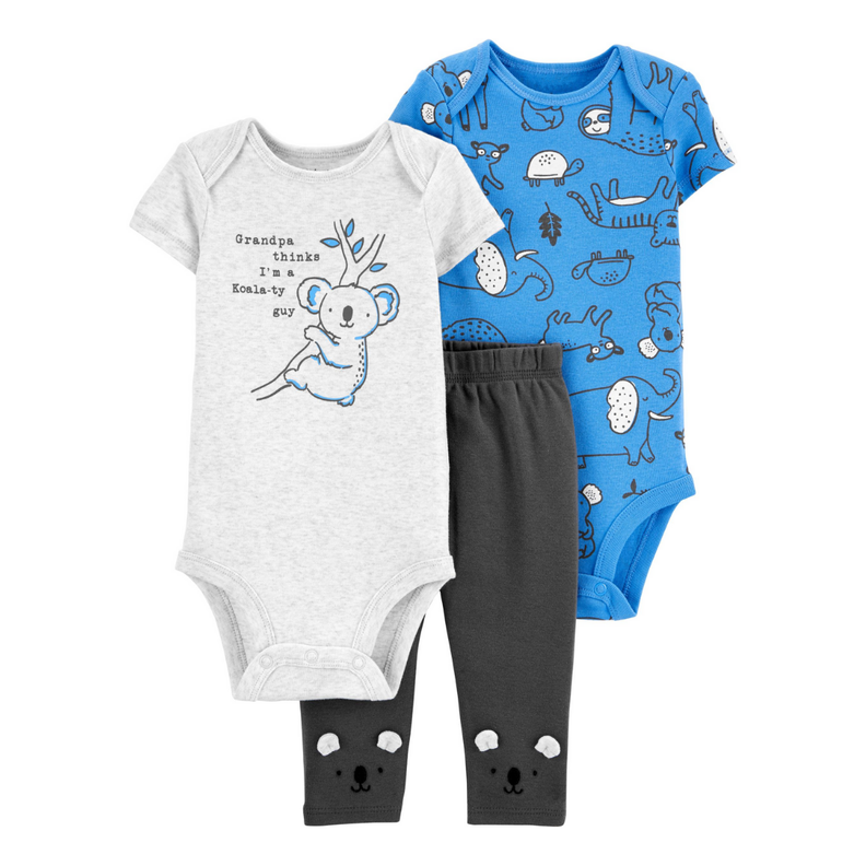 Set 3 Piezas Koalas Tedmimak 100% Algodon