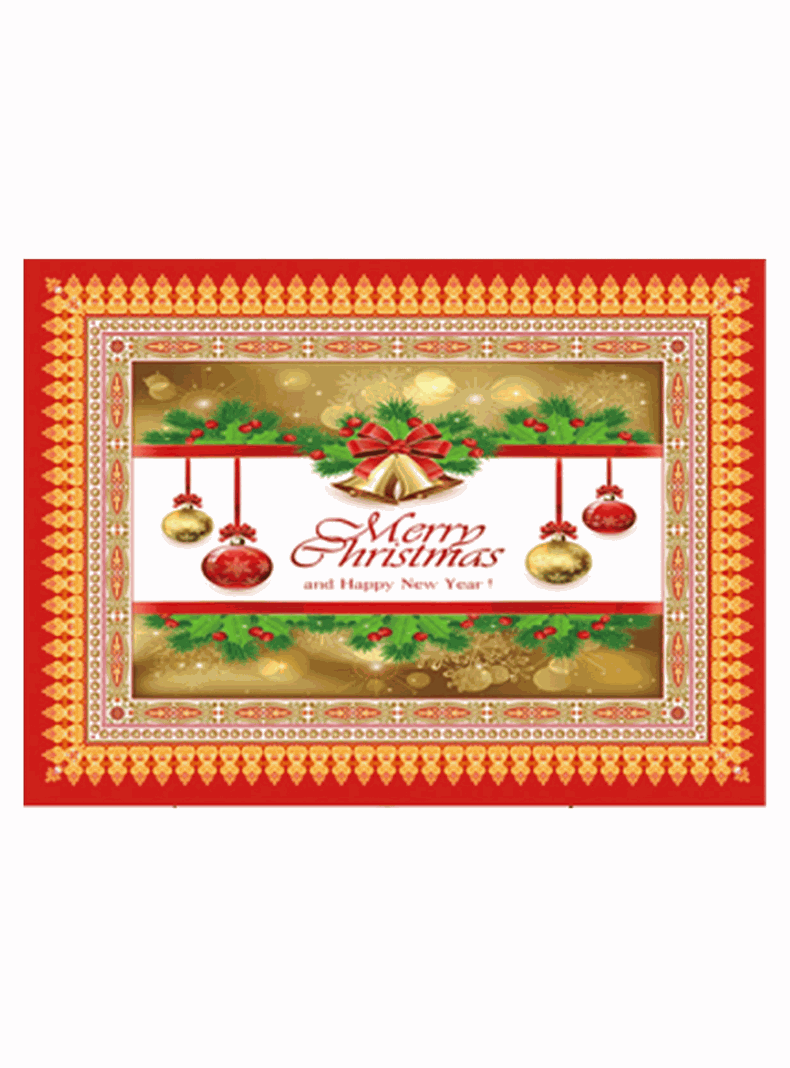 Mantel Navidad Merry Christmas Dorado Poliéster 137x180 cm-3