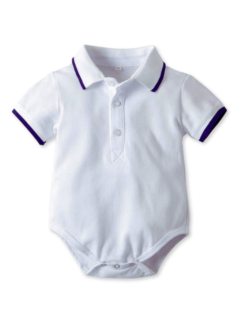 Conjunto Bebé Niño Body estilo Pique y Pantalón Corto 6 a 24 meses White-1