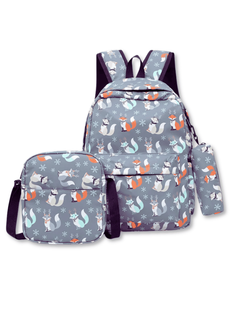 Pack Mochila Lonchera Estuche 43cm Juvenil y Escolar Fox-0