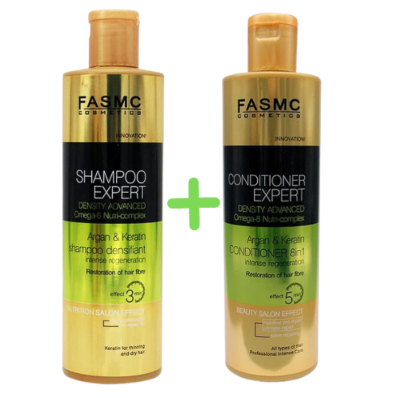 Pack Shampoo + Acondicionador Expert Argan y Keratin 500ml-0