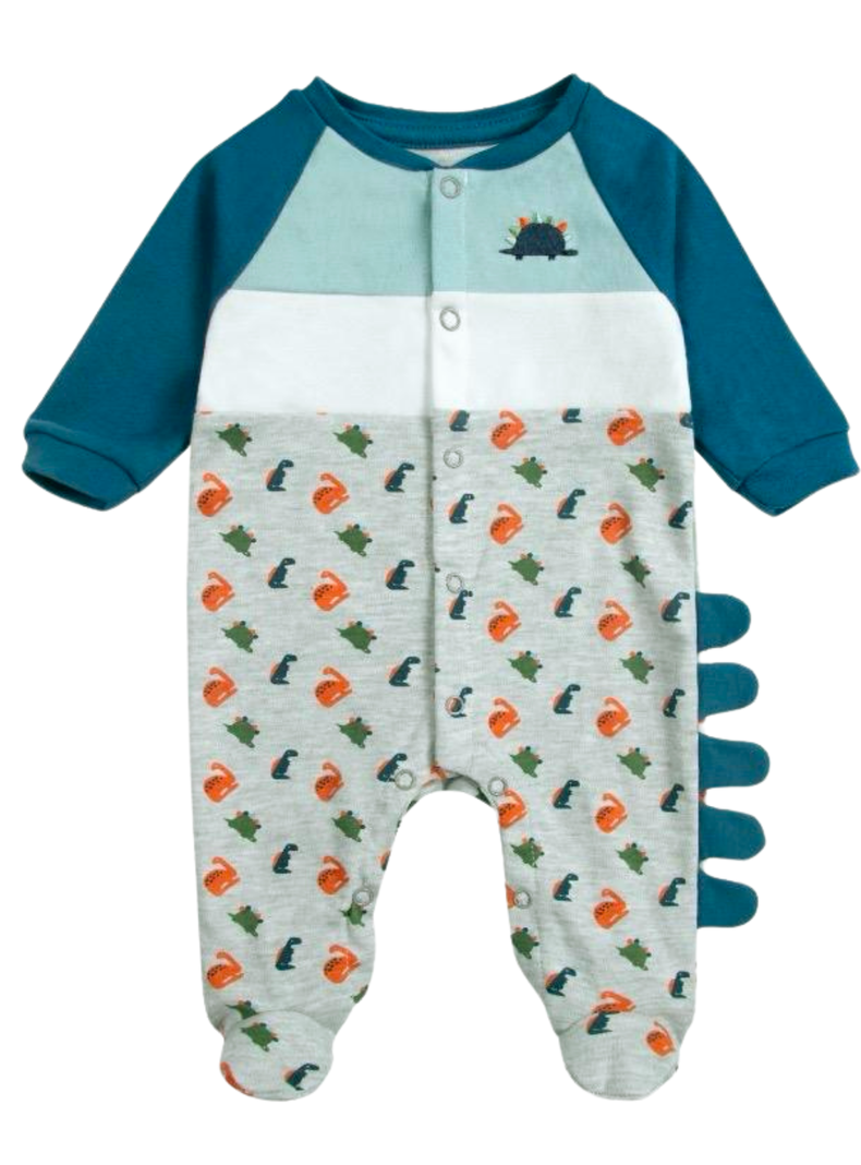 Enterito Pijama Bebé de Algodón Niño Gris Cocodrilo-0