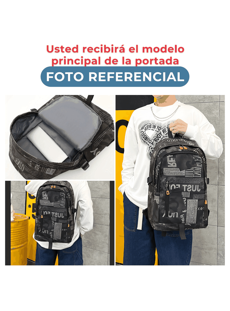 Pack Mochila Lonchera Estuche Grande 49cm Juvenil y Escolar Grey-3