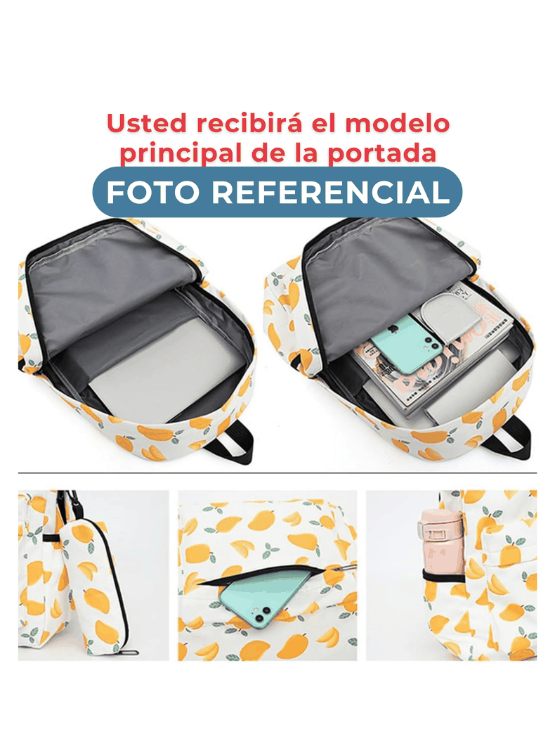Pack Mochila Lonchera Estuche 43cm Juvenil y Escolar Unicorns-3