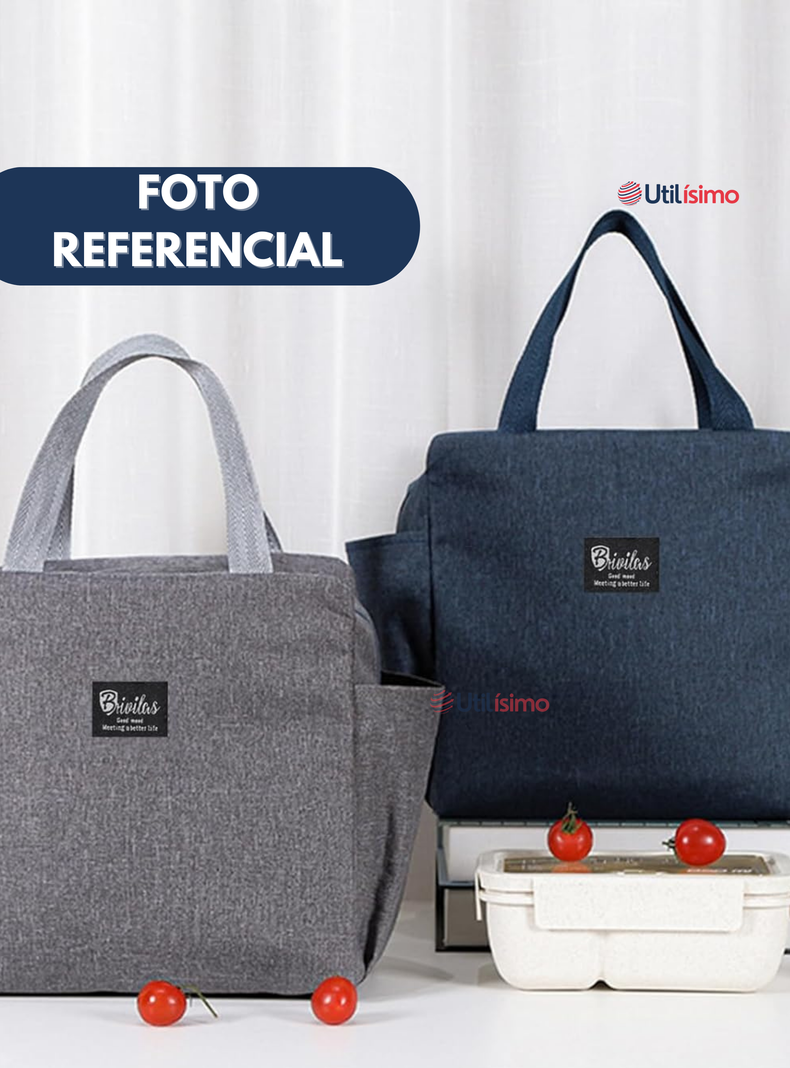Lonchera Térmica Portátil Tela Oxford De Gran Capacidad con Aislamiento Azul Oscuro-3