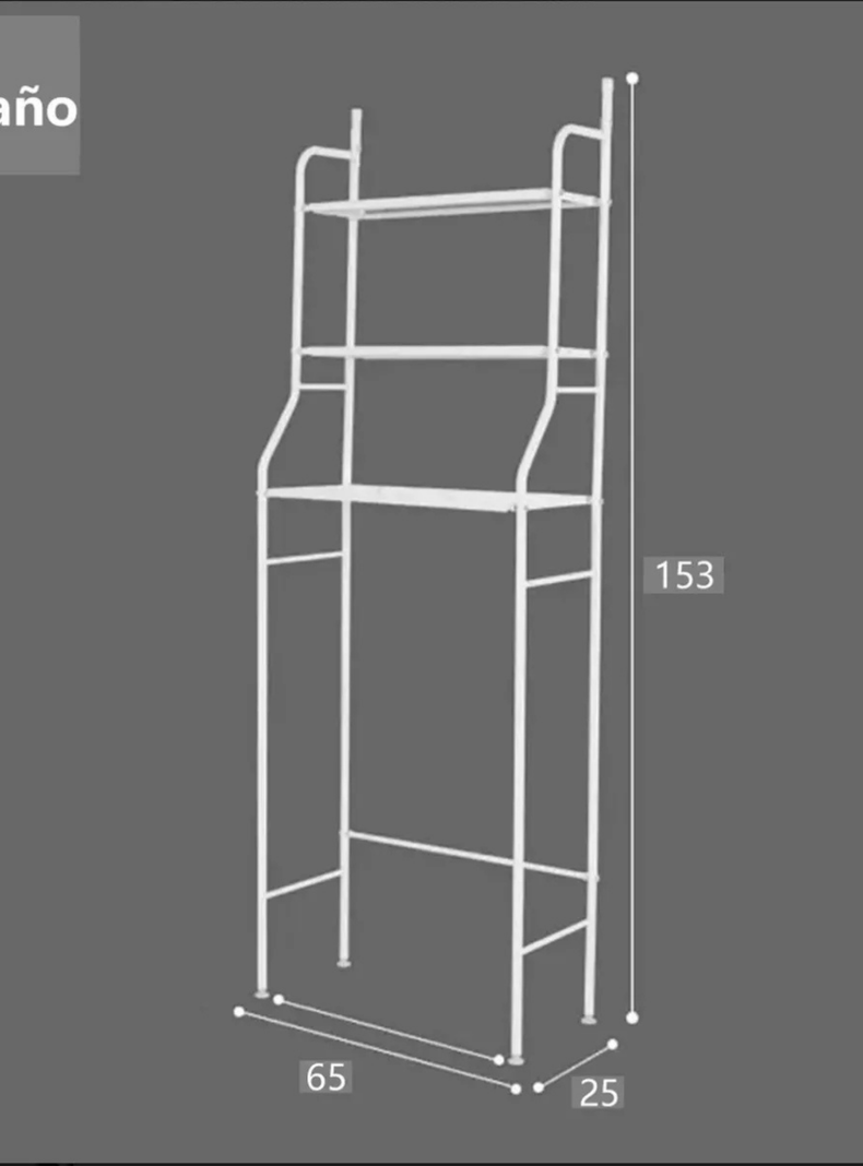Organizador Estante De Lavadora Metalico Rack 3 Niveles-2