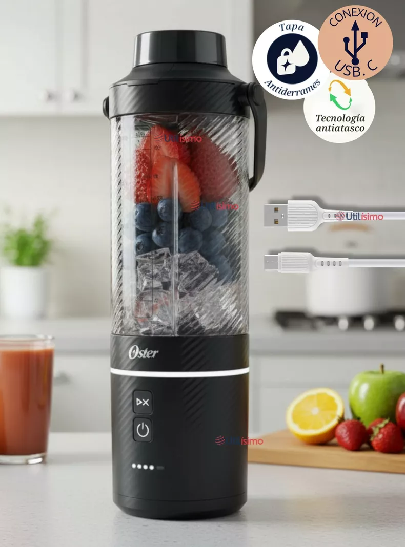 Oster Licuadora Portatil, GoMAX, Capacidad 590 ml, para Smoothies, Negro, BLSTGFP-B20-000