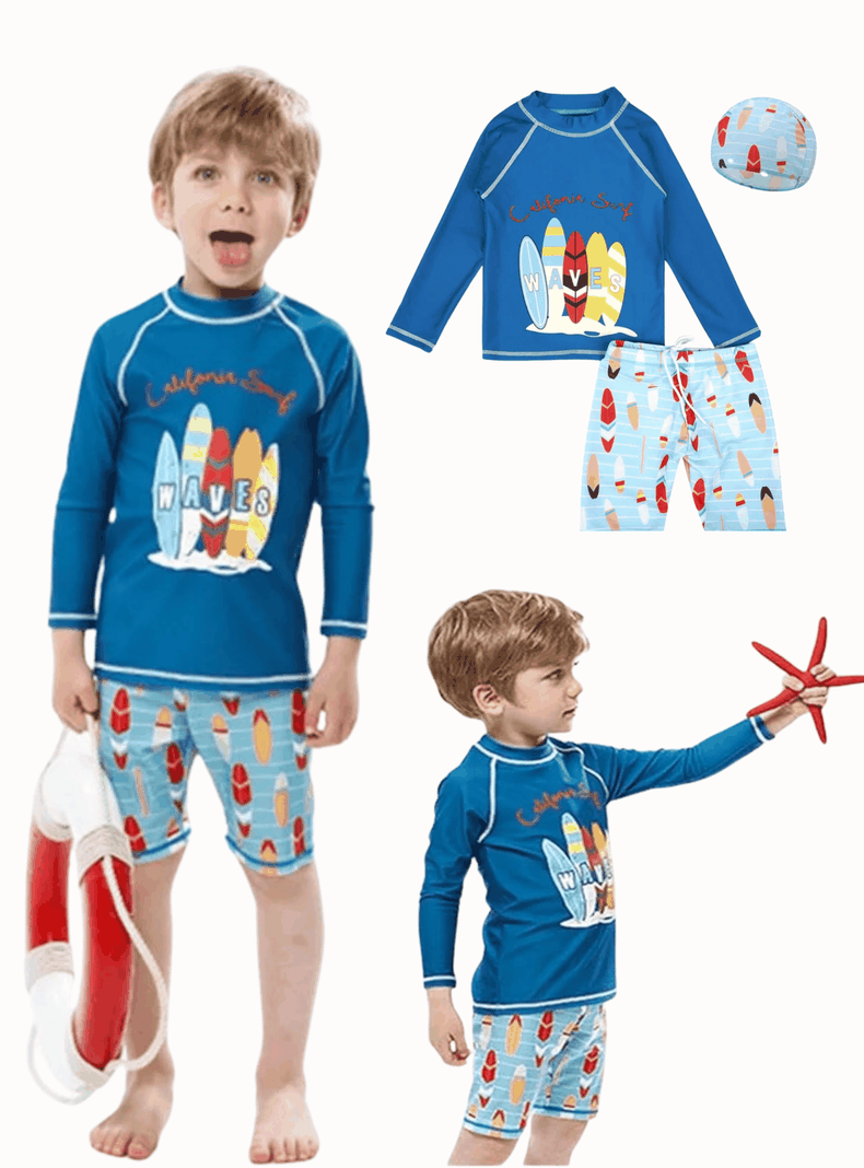 Traje De Baño Manga Larga Niño Jump Kids California Surf-0