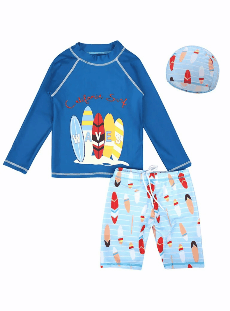 Traje De Baño Manga Larga Niño Jump Kids California Surf-3