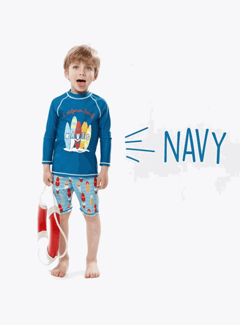 Traje De Baño Manga Larga Niño Jump Kids California Surf-5