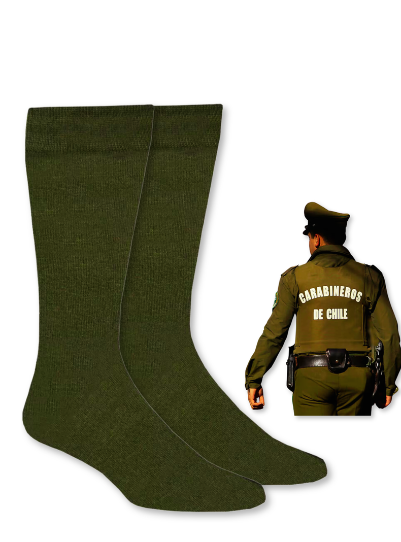 Pack 12 Calcetines Carabinero Verde Militar Algodón-0