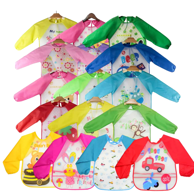 Pack 3 Baberos Regulables con Mangas Para Bebés Jump Kids-2