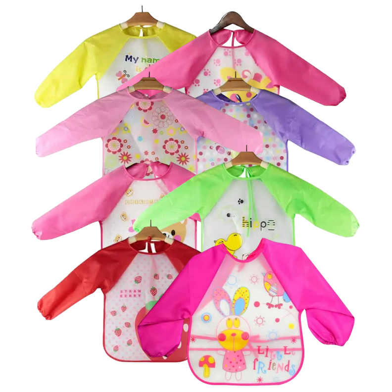 Pack 6 Baberos Regulables con Mangas Para Bebés Jump Kids-1