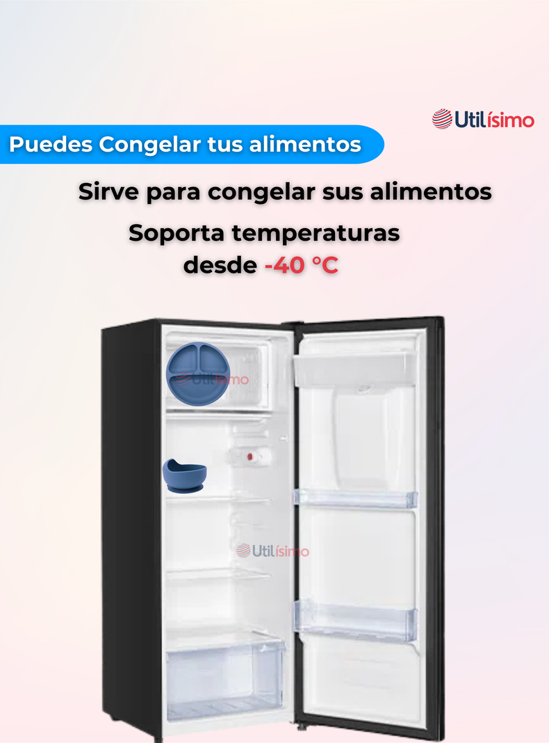 Set De Alimentación Bebé Silicona Con Vaso 11 Piezas Libre BPA Azul-4