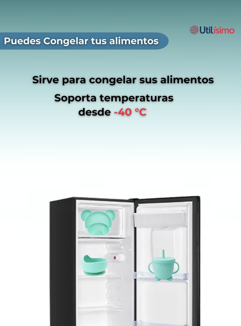Set De Alimentación Bebé Silicona 6 Piezas Libre BPA Turquesa-4