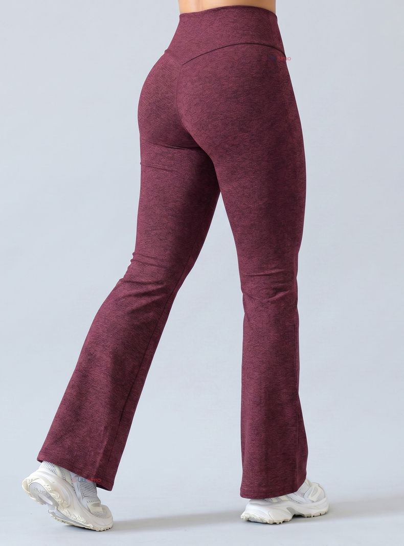 Calza Polar Con Chiporro Palazzo de Mujer Elasticada Termica Burdeo Jeans L