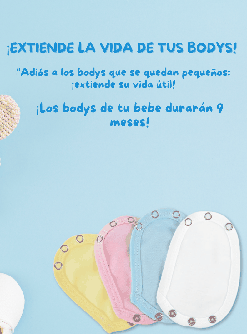 Pack 4 Unidades Extensor Body Bebé +Pack 4 Bodys Algodón Niño Manga Corta Autos Amarillos-7