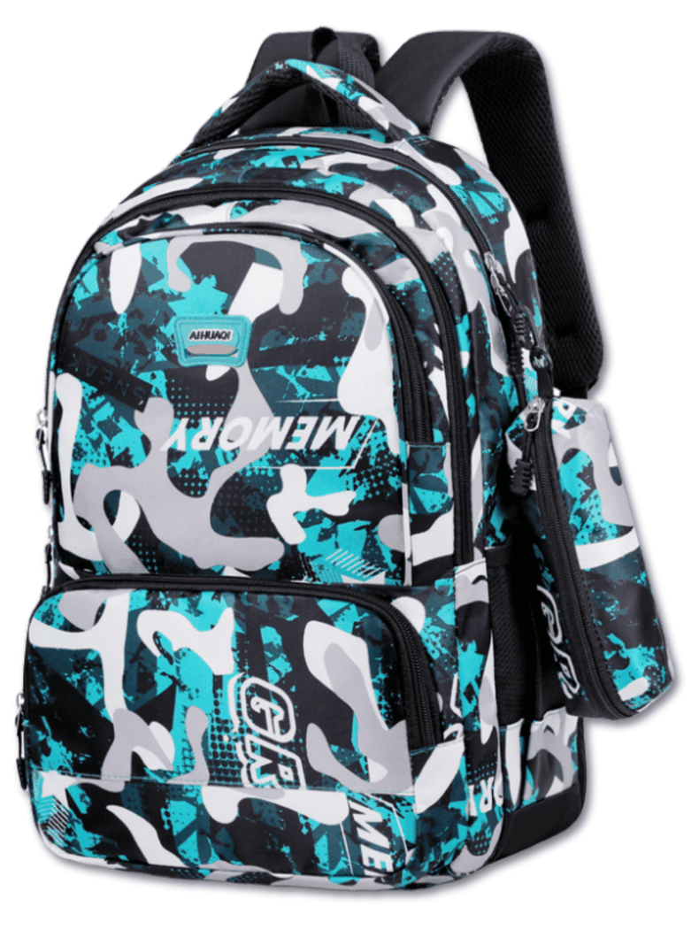 Mochila Escolar Juvenil y Universitario 45cm Diseno Estampado Camuflaje Unisex Green