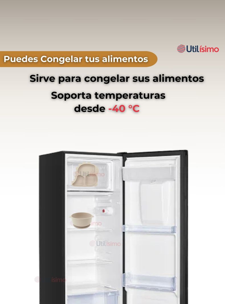 Set De Alimentación Bebé Silicona 5 Piezas Dinosaurio Libre BPA Beige-7