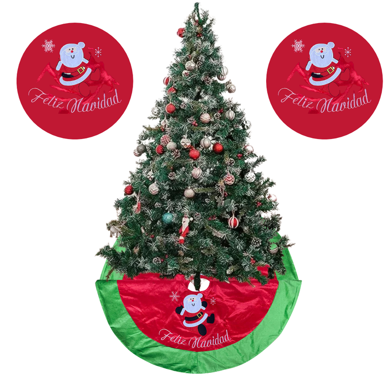Faldon Pie De Arbol Navidad 90 cm Diametro Estampado Santa Claus