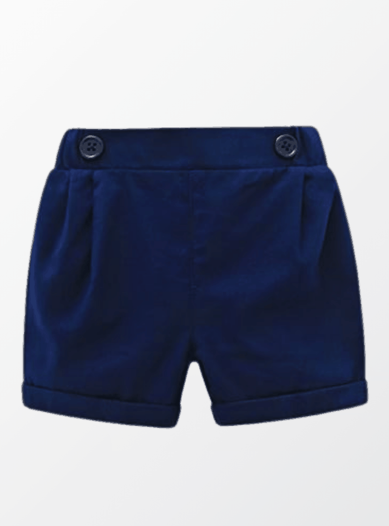 Conjunto de Vestir Niño Bebe Body Estilo Camisa y Pantalón Corto 6 a 24 Meses Rayas azules-3