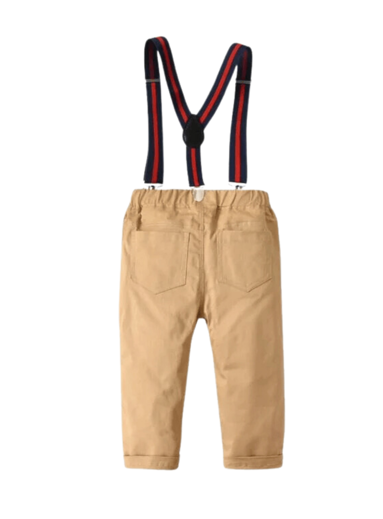 Conjunto de Vestir con Pantalón y Tirantes Bebé Niño 6 a 18 meses Beige-3