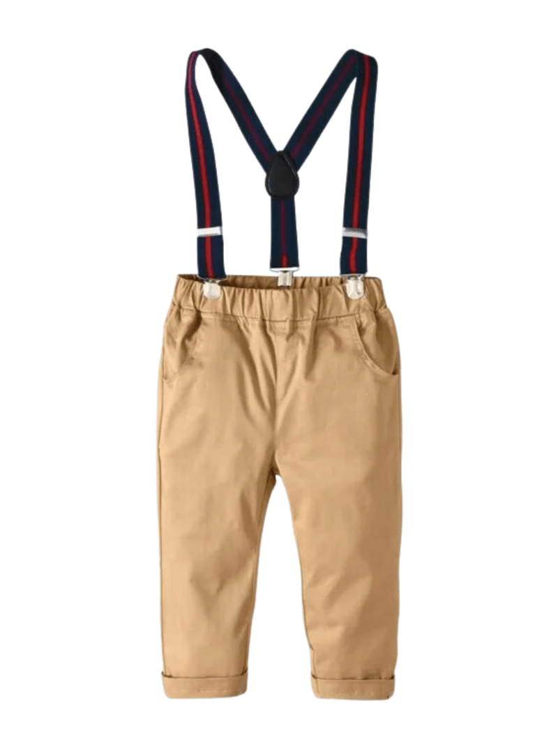 Conjunto de Vestir con Pantalón y Tirantes Bebé Niño 6 a 18 meses Beige-4