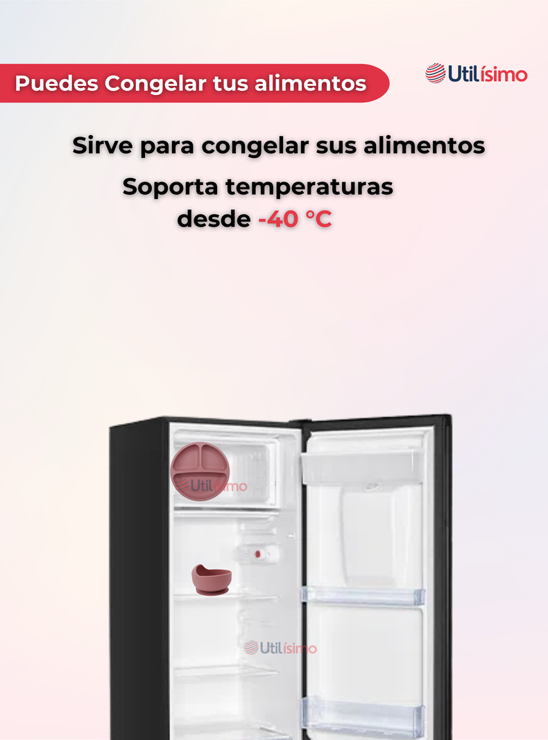 Set De Alimentación Bebé Silicona Con Vaso 11 Piezas Libre BPA Rosa Oscuro-3