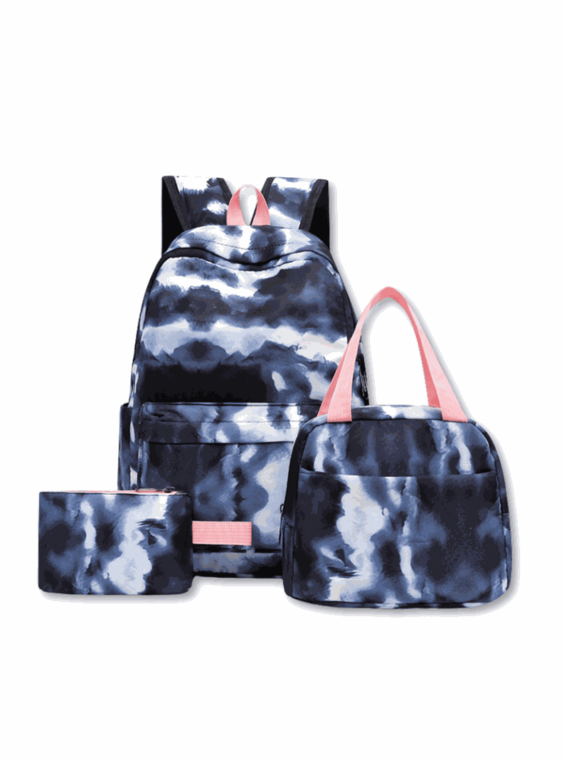 Pack Mochila Lonchera Estuche 43cm Juvenil y Escolar Navy Blue-0